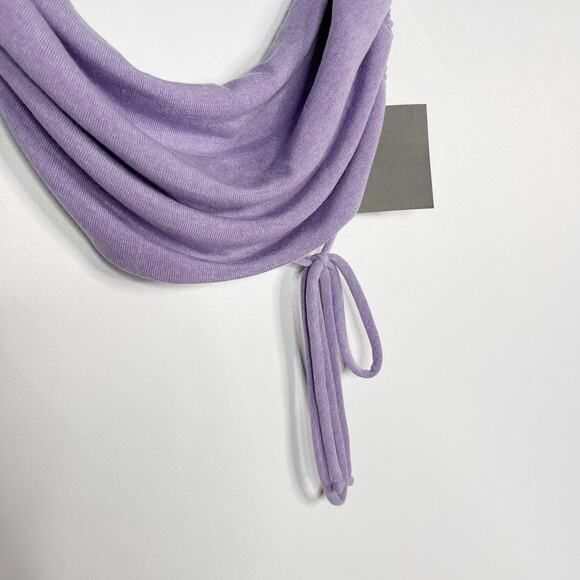 New Le Lis Small S Purple Cropped Cowl Neck Tie Open Back Summer Crop Tank - Picture 5 of 10